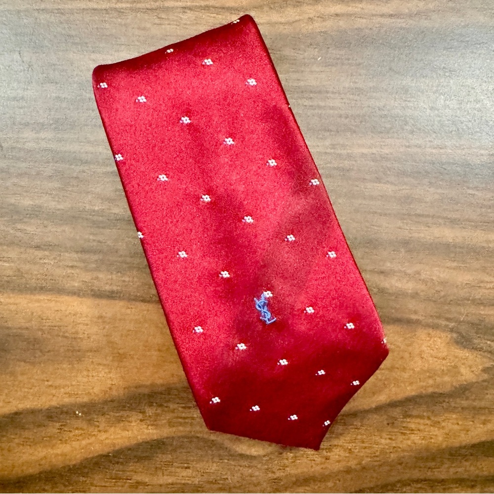 Yves Saint Laurent Vintage Red Silk Tie